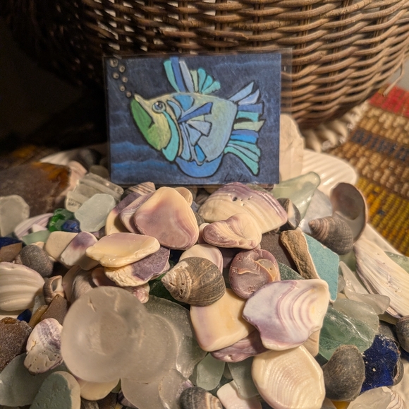 Authentic Fish Artwork Other - Authentic Mini Fish Painting"Bubble's"